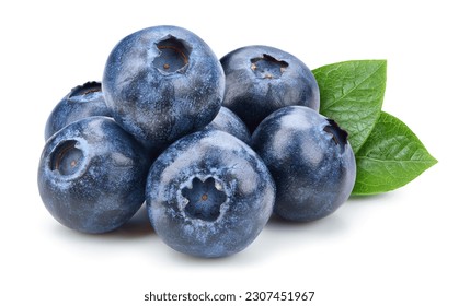Blueberry. Blueberry with clipping path isolated on a white background. Full depth of field