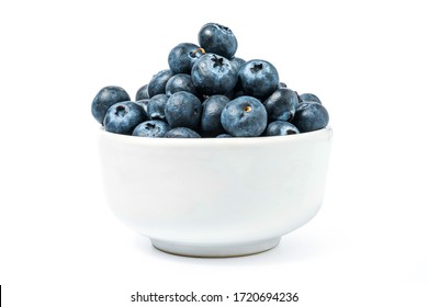 blueberry in cup isolated include clipping path on white background