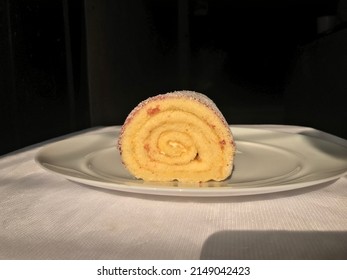 Blueberry Fancy Cake Roll On A Table