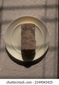 Blueberry Fancy Cake Roll On A Table