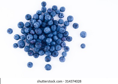 Blueberry Fruit With White Background From Top View