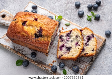 Blueberry loaf pound cake with fresh blueberries Stock photo © 