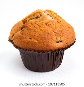 Blueberry Muffin Isolated On White Background. Close Up