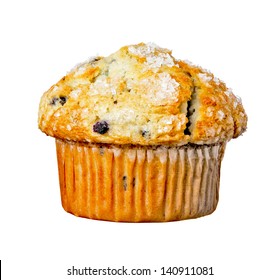 Blueberry Muffin Isolated On A White Background