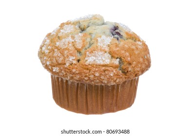 Blueberry Muffin Isolated On A White Background