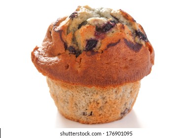 Blueberry Muffin On White Surface