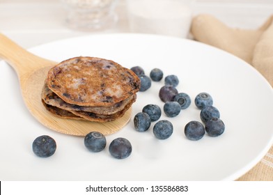 Blueberry Pancakes From Healthy Oats And Whole Wheat