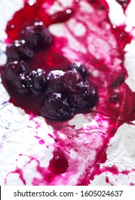 Blueberry Pie Filling Smeared On Sheet Pan