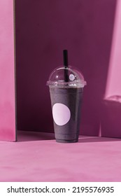 Blueberry Protein Smoothie In Cup Mockup