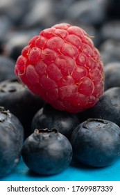 Blueberry and raspberry in studio