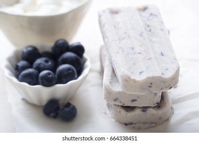 Blueberry Yoghurt Ice Cream Popsicles