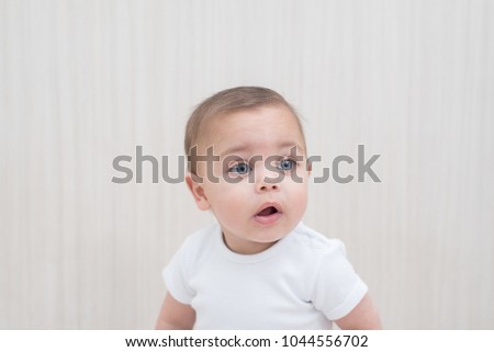 Similar – Image, Stock Photo Portrait of a three month old baby