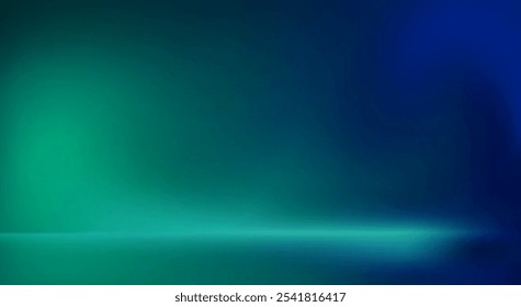 Blue-green gradient studio room, abstract background pattern, walls and floor reflect neon lights, dark tones and feel speed of digital technology connected blue-green background. Future technology.  - Powered by Shutterstock