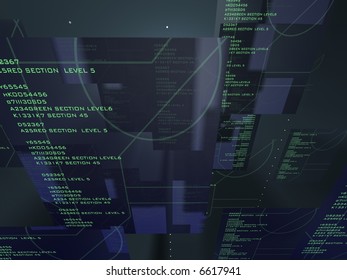 Blue-green tech background.  Video version also available.