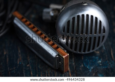 Blues Harmonica with Microphone