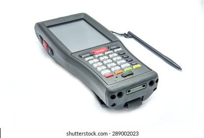 Bluetooth Barcode Scanner Isolated On A White Background For Supermarkets