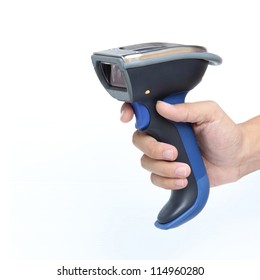 Bluetooth Barcode Scanner Isolated Over White Background