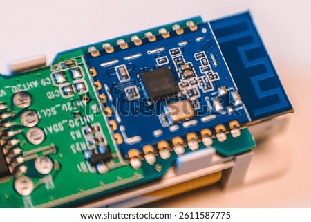 Bluetooth circuit module on green PCB board