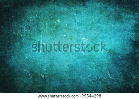 Bluish green colored grunge texture or background with space for text or image