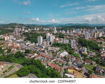 Blumenau - Santa Catarina - Brazil - 12 january 2022 - Aerial drone view of Blumenau city