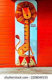 Blumenau, Santa Catarina, Brazil. July 22, 2022. Photo Of A Wall Sticker To Measure Children's Growth. Ruler Concept. 