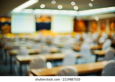 Blur Abstract Background Of Employees Meeting In Conference Room.