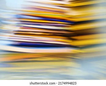 Blur Abstract  Modern Library Background. Blur Defocus Image Of Book Shop Business Or Education Resources Concepts.
