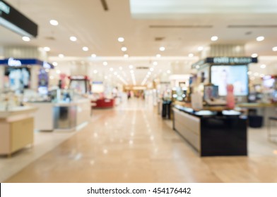 Blur Abstract People Shopping In Department Store Or Shopping Mall As Shopping Background, Cosmetics Department