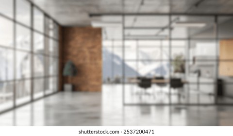 Blur background of blurred modern office interior with plant on desk. Workplace with plant decorated. Modern workplace and office decor concept. Design for poster, wallpapers, banner. Spate. - Powered by Shutterstock