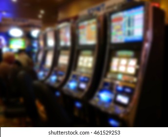 blur background of casino with slot machines                                - Shutterstock ID 461529253