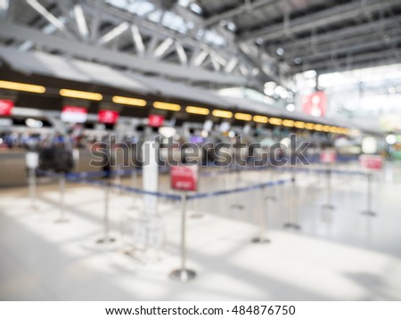 Blur background of counter check in at the airport