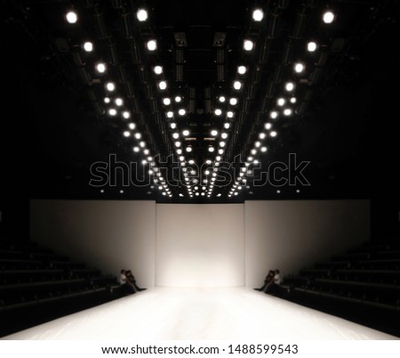 Blur background of  Fashion runway catwalk,Empty runway catwalk out of focus fashion show 