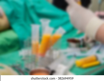 Blur Background Of Fat Grafting At Operation Room