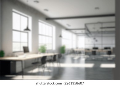 Blur background of modern office interior design . Contemporary workspace for creative business - Shutterstock ID 2261358607