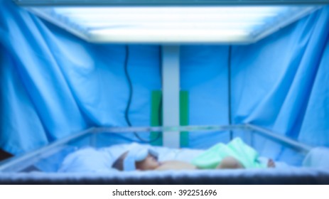 Blur Background Newborn Is Doing On Phototherapy Because Neonatal Jaundice Disease