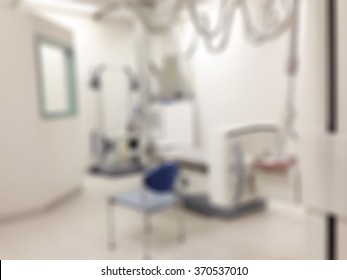 Blur background perspective interior of Radiology interventional catheter operation room