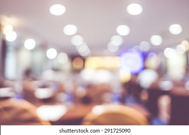 blur background, seminar event room with bokeh light background,Business concept.