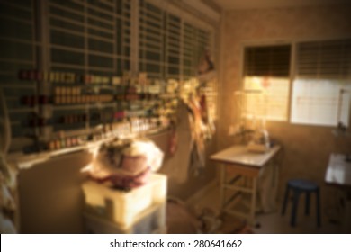 Blur Background Sewing Room