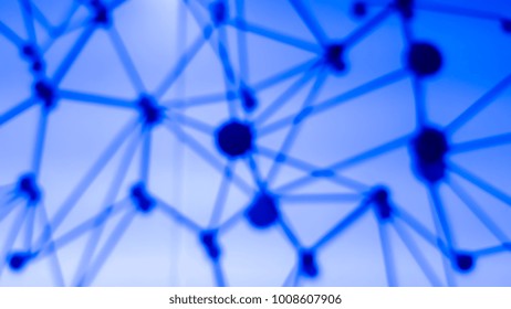 Blur background of sphere network structure. Connection abstract design.