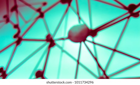 Blur background of sphere network structure. Connection abstract design.