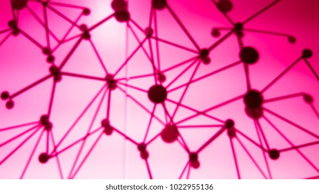 Blur background of sphere network structure. Connection abstract design.