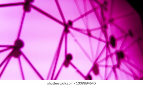 Blur background of sphere network structure. Connection abstract design.