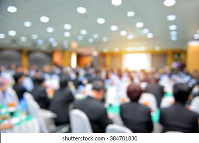 Blur Of Business Conference And Presentation In The Conference Hall.