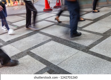 Blur Business People Walking In Train Station Blur Motion.