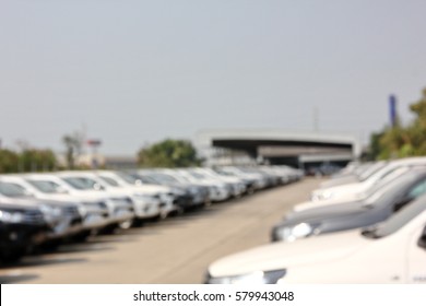 Blur Car In Stock Car Yard Of Dealer 