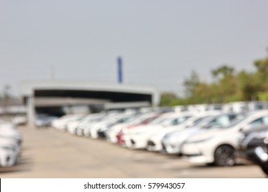 Blur Car In Stock Car Yard Of Dealer 