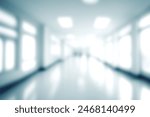 Blur clinic or hospital room, Light blurred background for use. blank hall an office or medical institution hall room. Blur interior background concept.