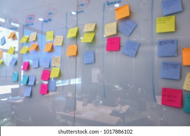 blur of color notes message on whiteboard can use as background, business brainstorm concept - Shutterstock ID 1017886102