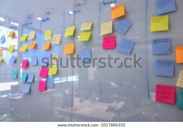 vervagen van kleur notities bericht op whiteboard kan gebruiken als achtergrond, business brainstorm concept