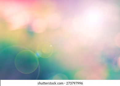 Blur Colorful Image As A Background With Lens Flare Effect